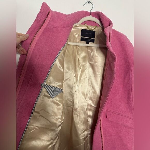 J.Crew Cocoon Bubblegum Pink Italian Stadium Cloth Wool Coat - Picture 10 of 11